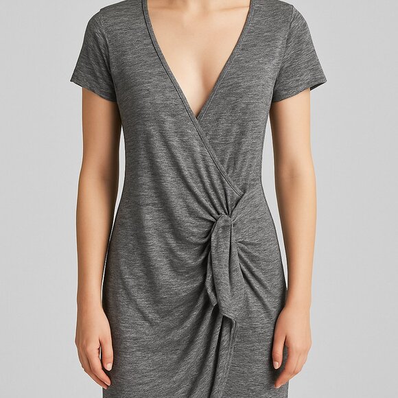 Blu Pepper Gray Knot Front Dress - Picture 1 of 5